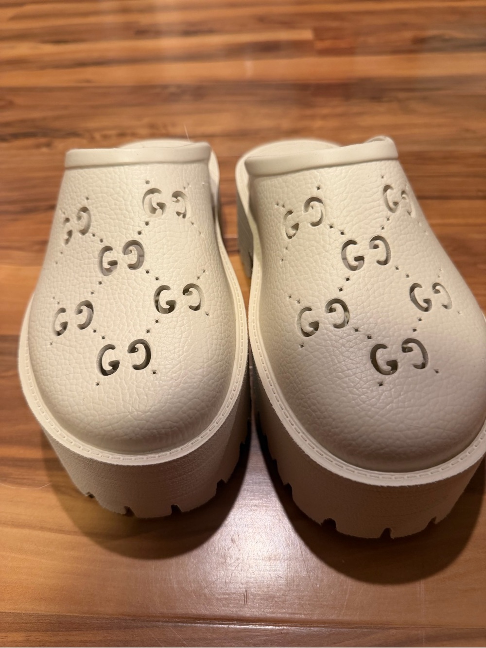Gucci Cream Rubber Platform Clog
